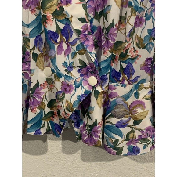 Vintage Just Ducky 80’s Floral Peplum Button Blazer | 14 - Picture 2 of 5
